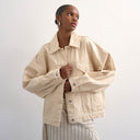 Topshop denim balloon jacket in natural