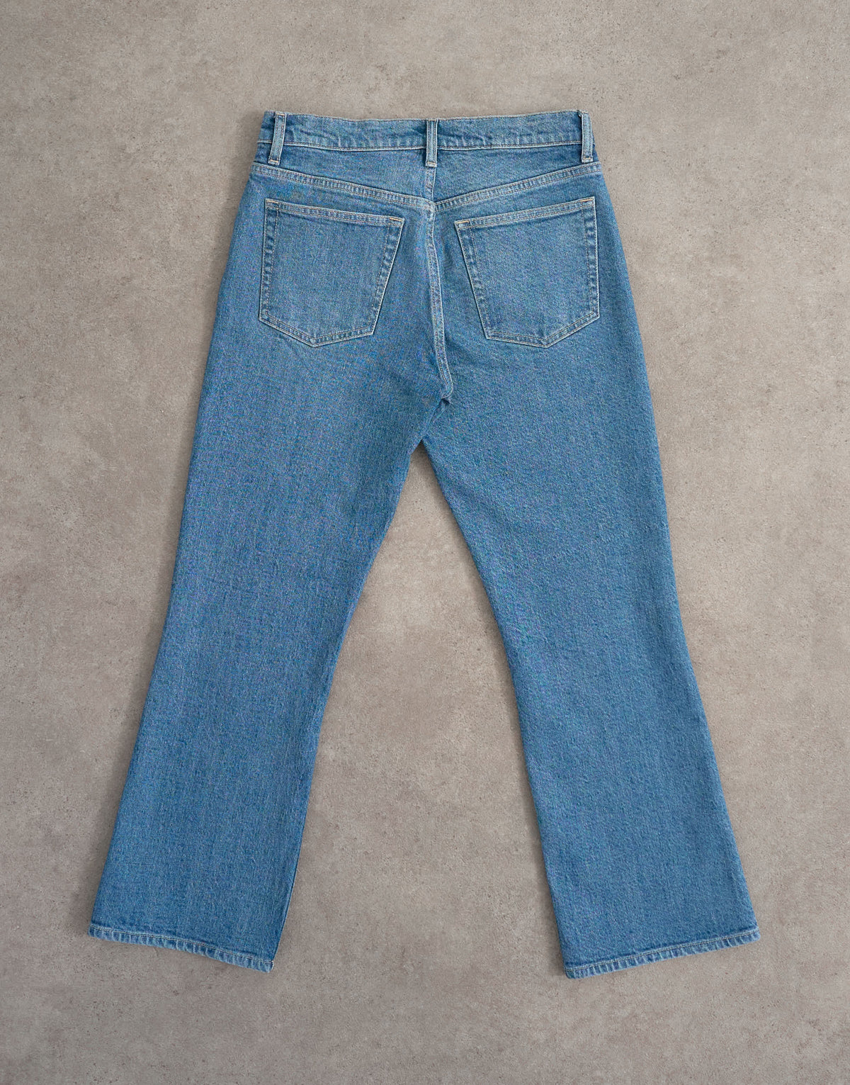 Topshop cropped kick flare in mid blue