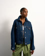 Topshop denim balloon jacket in indigo rinse