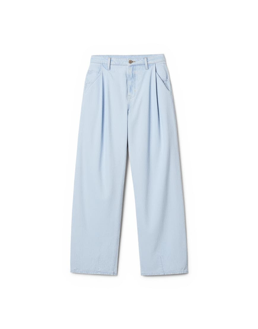 Topshop Cocoon mid rise barrel jean in super bleach