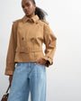 Topshop cropped funnel neck trench in camel
