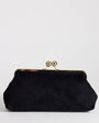Topshop Annie medium suedette weave clutch in&nbsp;black