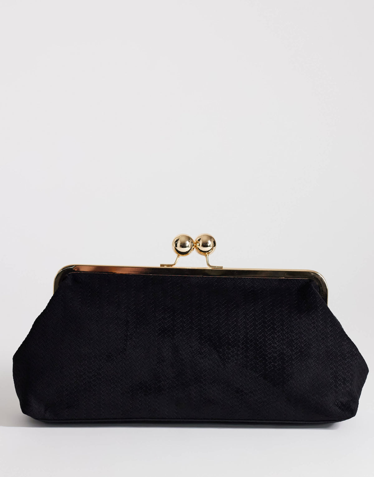 Topshop Annie medium suedette weave clutch in&nbsp;black