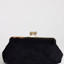 Topshop Annie medium suedette weave clutch in&nbsp;black