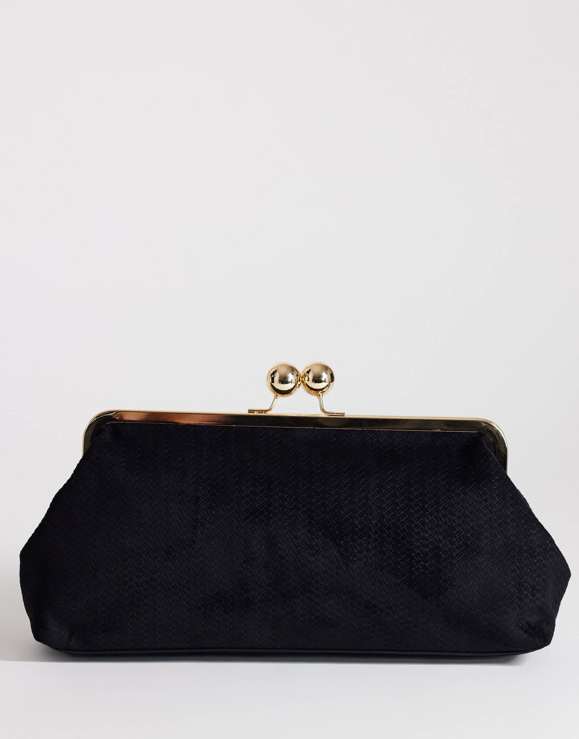 Topshop Annie medium suedette weave clutch in&nbsp;black