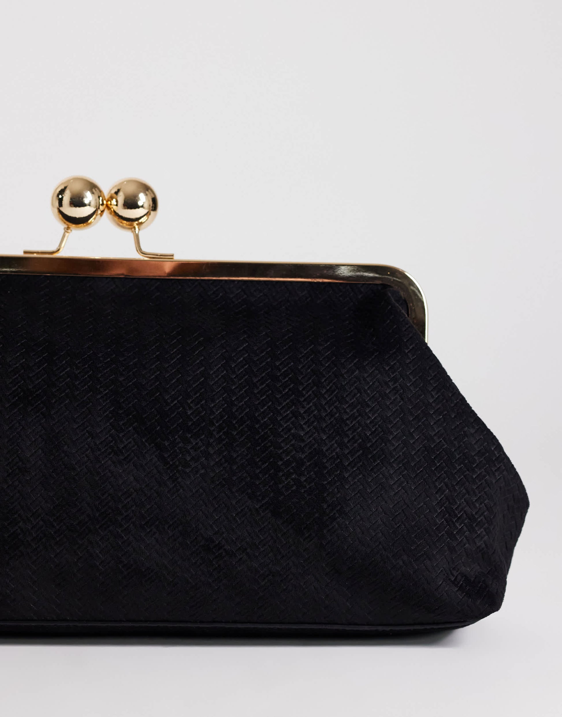 Topshop Annie medium suedette weave clutch in&nbsp;black