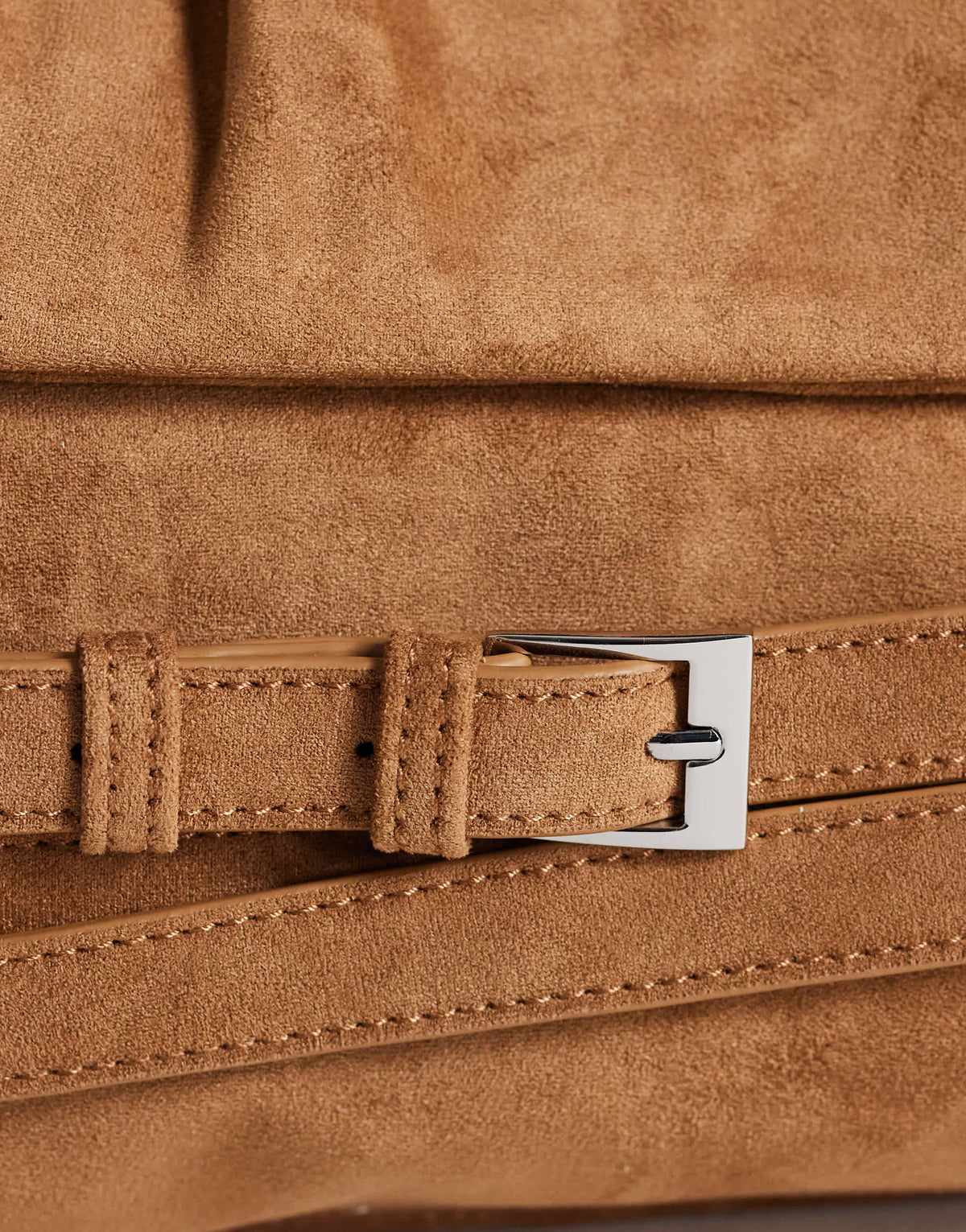 Topshop Meadow oversized strap clutch in tan