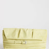 Topshop Meadow oversized strap clutch in chartreuse