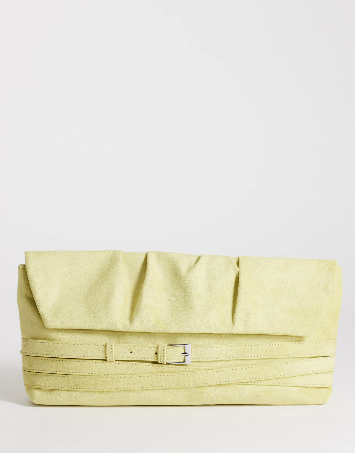 Topshop Meadow oversized strap clutch in chartreuse