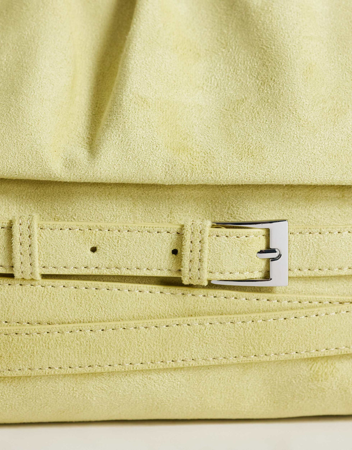Topshop Meadow oversized strap clutch in chartreuse