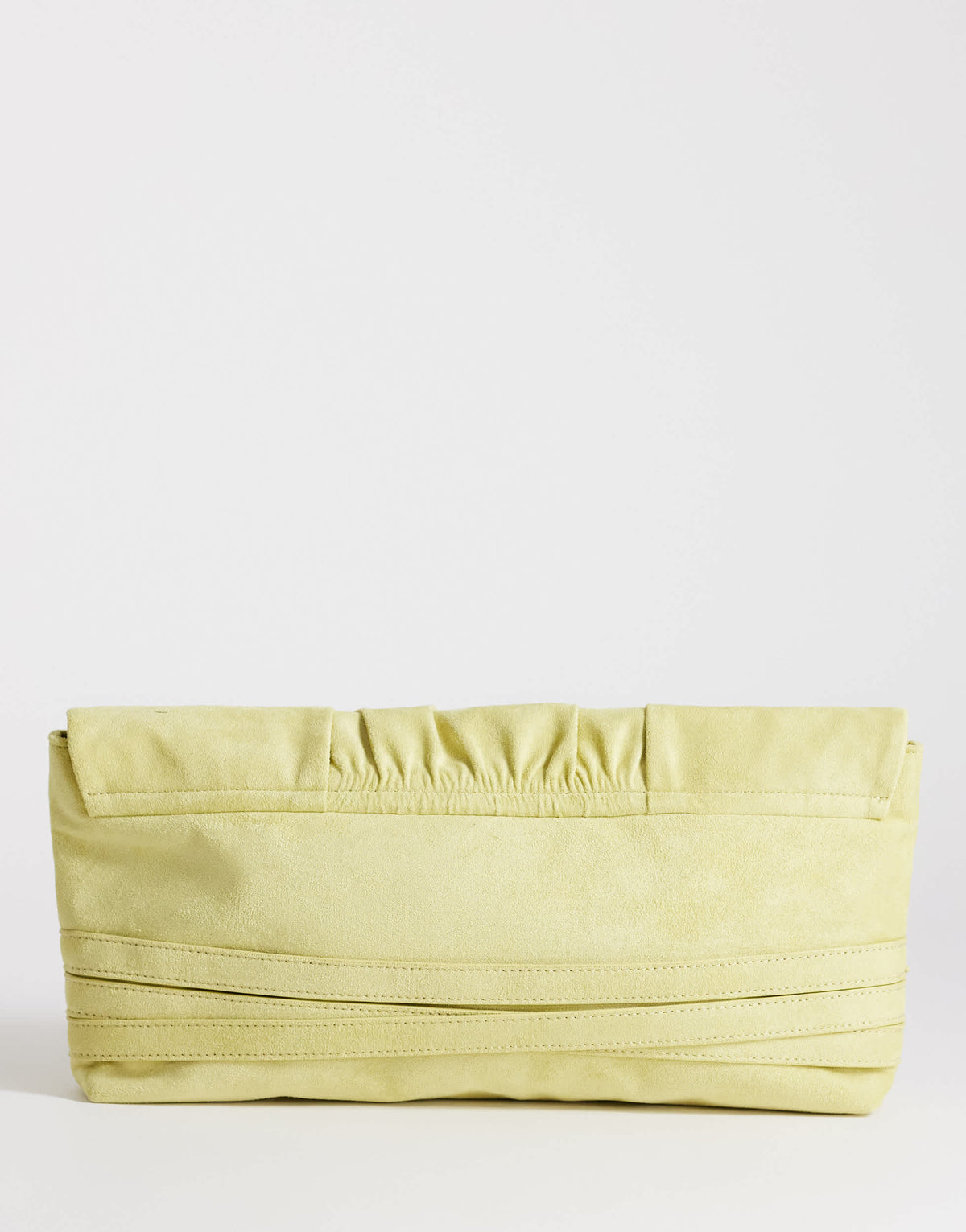 Topshop Meadow oversized strap clutch in chartreuse