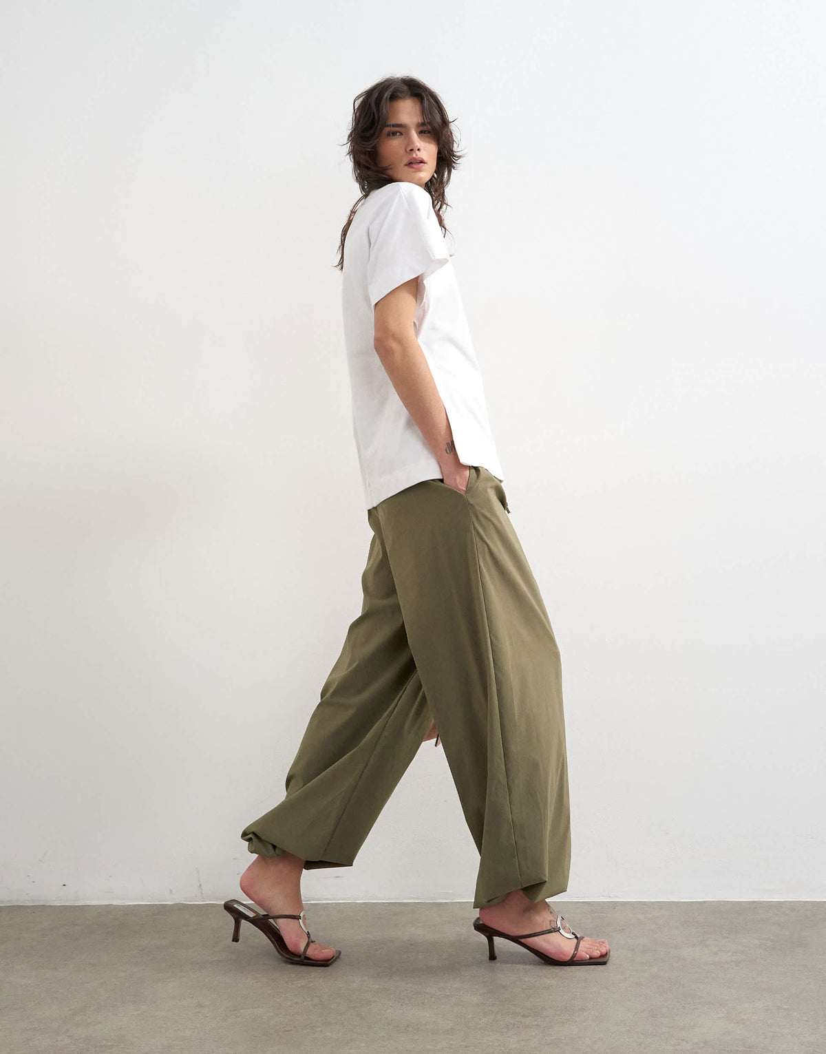 Topshop split side tee in white
