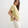 Topshop Hybrid T-Shirt mit gebundenen Ärmeln in sanftem Khaki