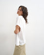 Topshop hybrid tie sleeve tee in white