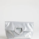 Topshop Gregry oversized folded clutch bag in silver