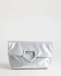 Topshop Gregry oversized folded clutch bag in silver
