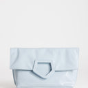 Topshop Gregry folded oversized clutch bag in blue croc