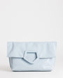 Topshop Gregry folded oversized clutch bag in blue croc