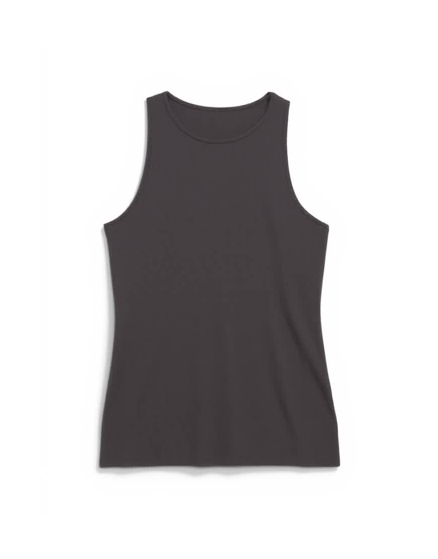 Topshop premium rib racer vest in slate