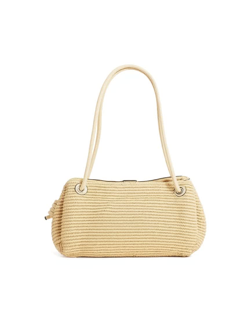 Topshop Miller large straw shoulder bag in natural