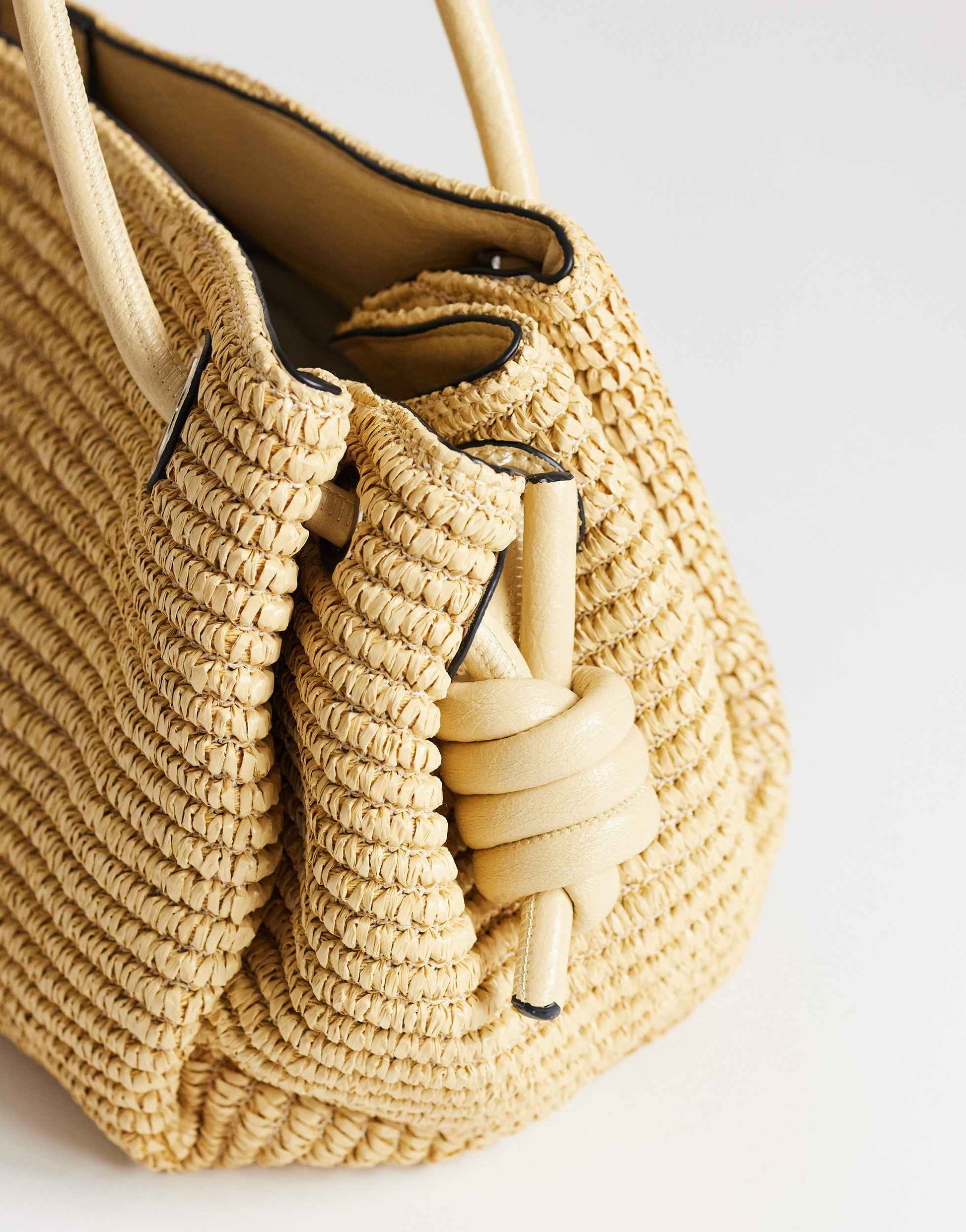 Topshop Miller large straw shoulder bag in natural