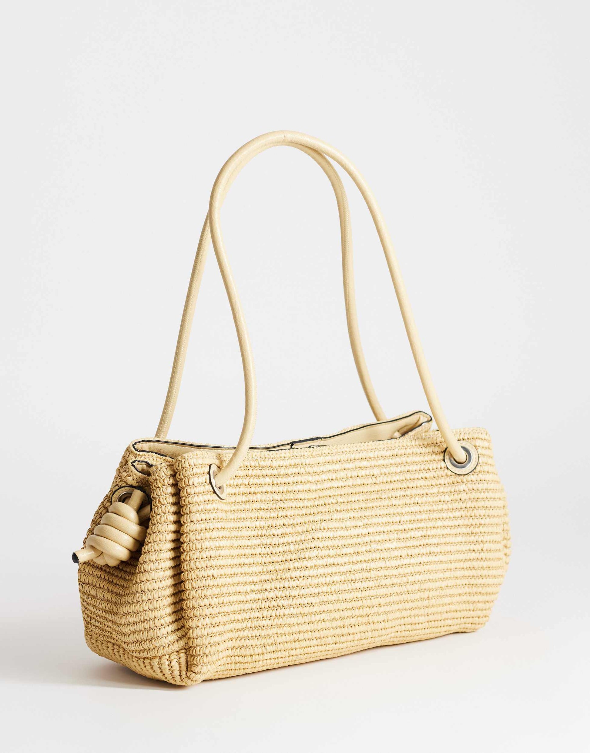 Topshop Miller large straw shoulder bag in natural