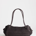 Topshop Miller large straw shoulder bag in chocolate