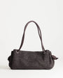 Topshop Miller large straw shoulder bag in chocolate