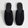 Topshop Lillie real suede round toe flat shoe in black