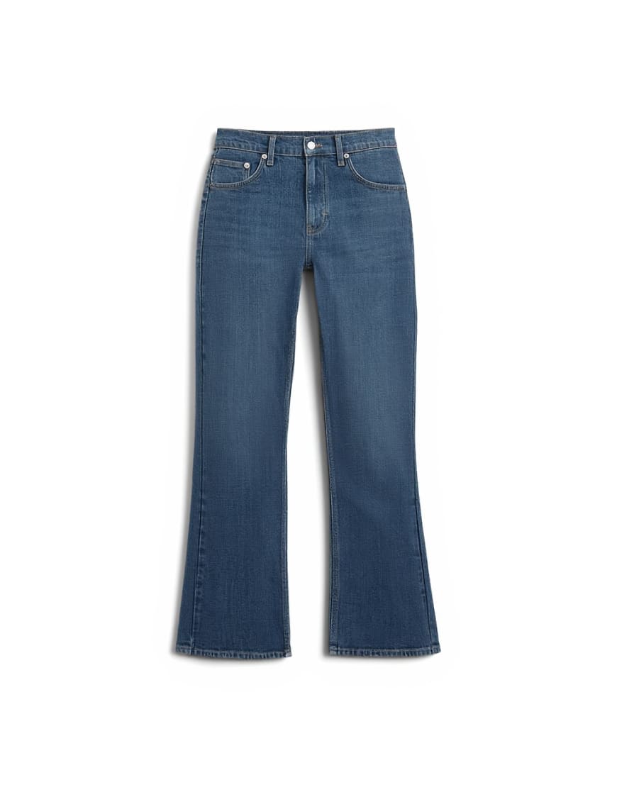 Topshop cropped kick flare jean in rich blue