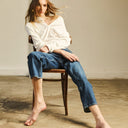 Topshop cropped kick flare jean in rich blue