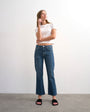 Topshop cropped kick flare jean in rich blue