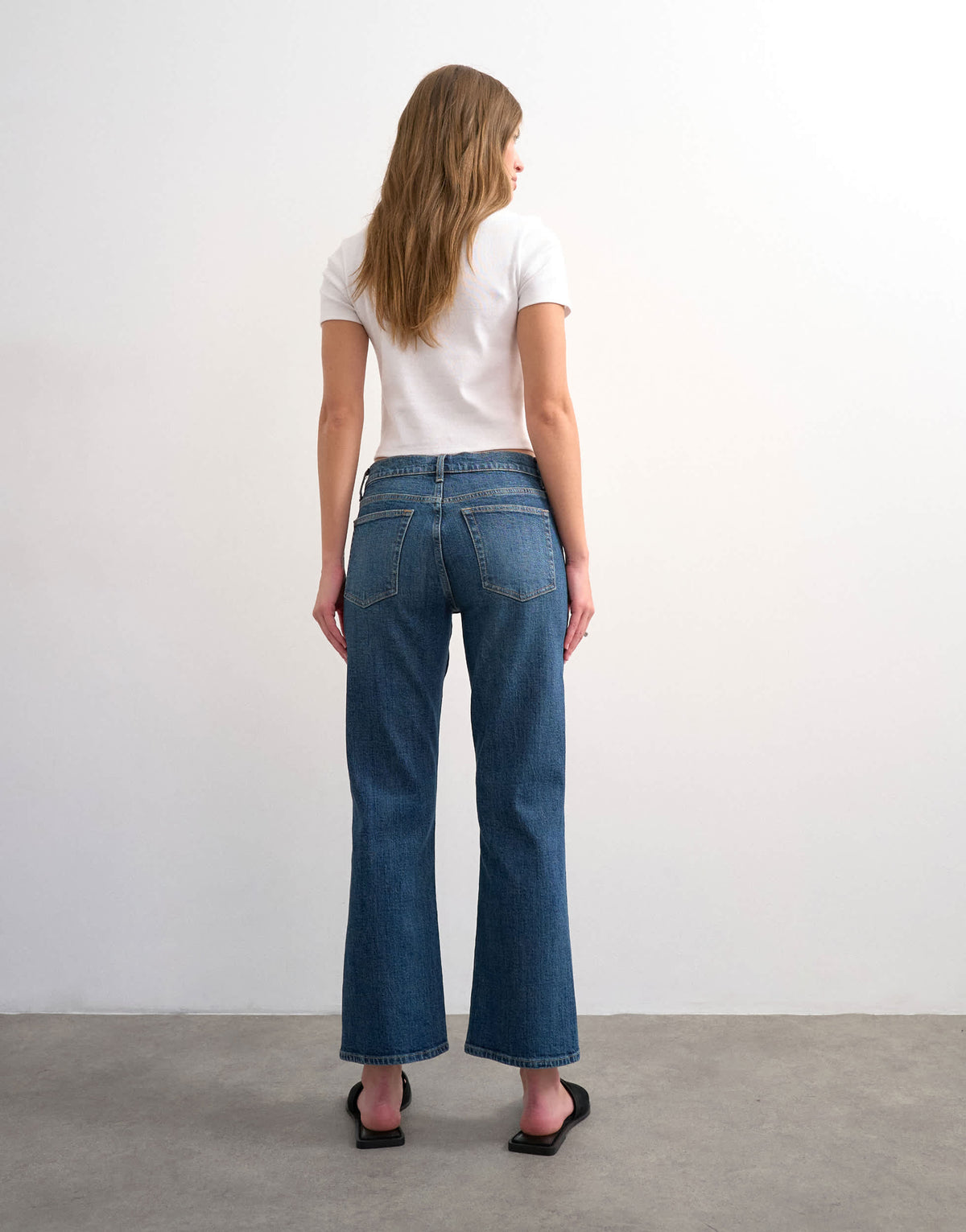 Topshop cropped kick flare jean in rich blue