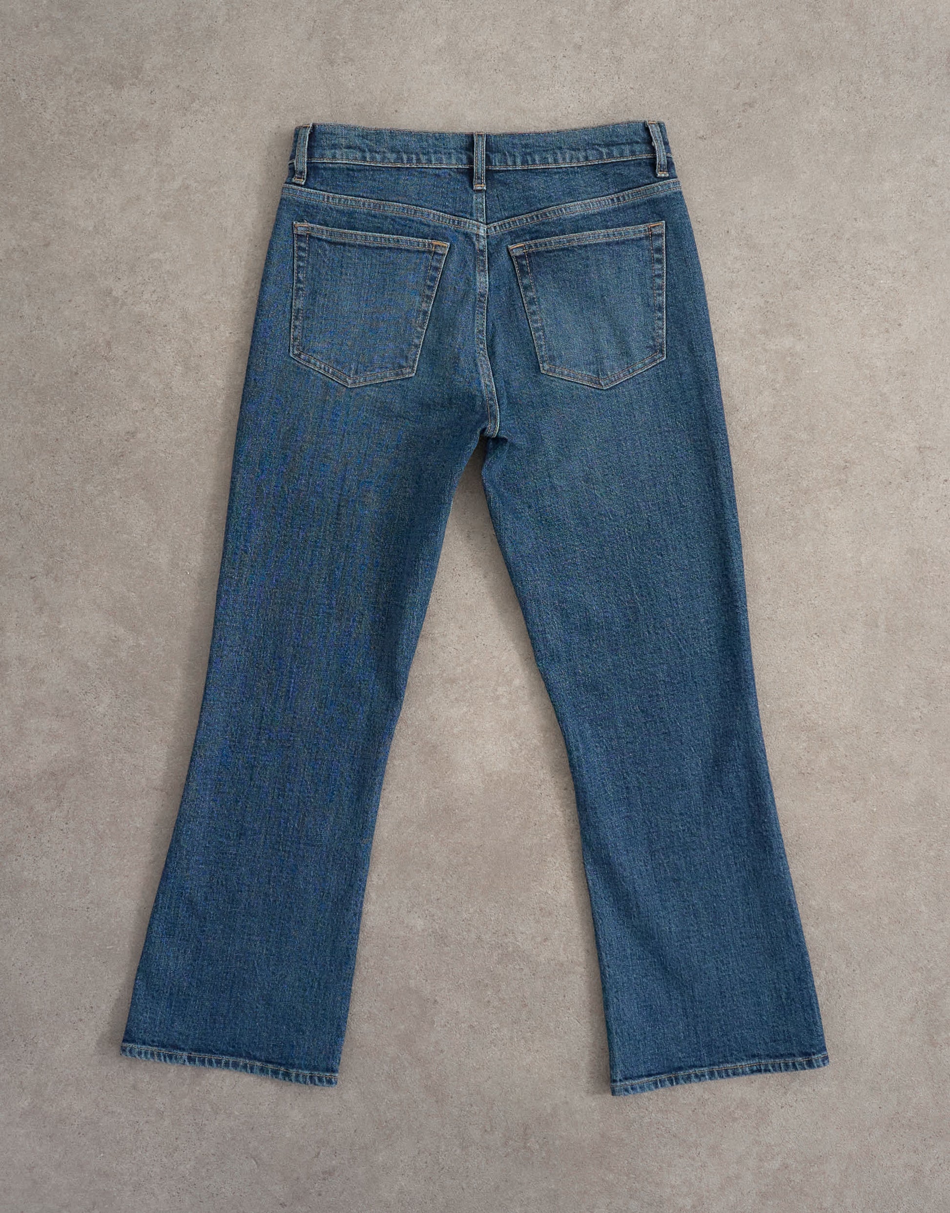 Topshop cropped kick flare jean in rich blue