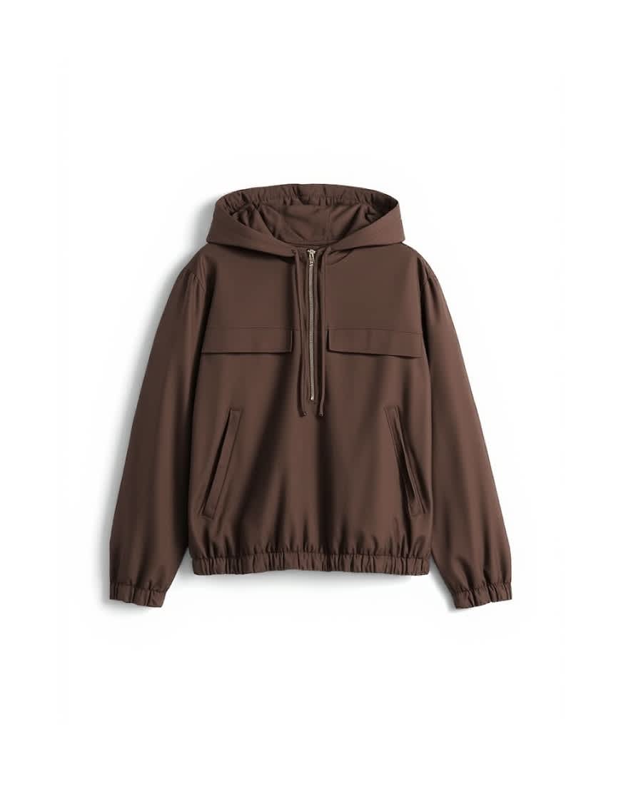 Topshop half zip bomber co ord in brown