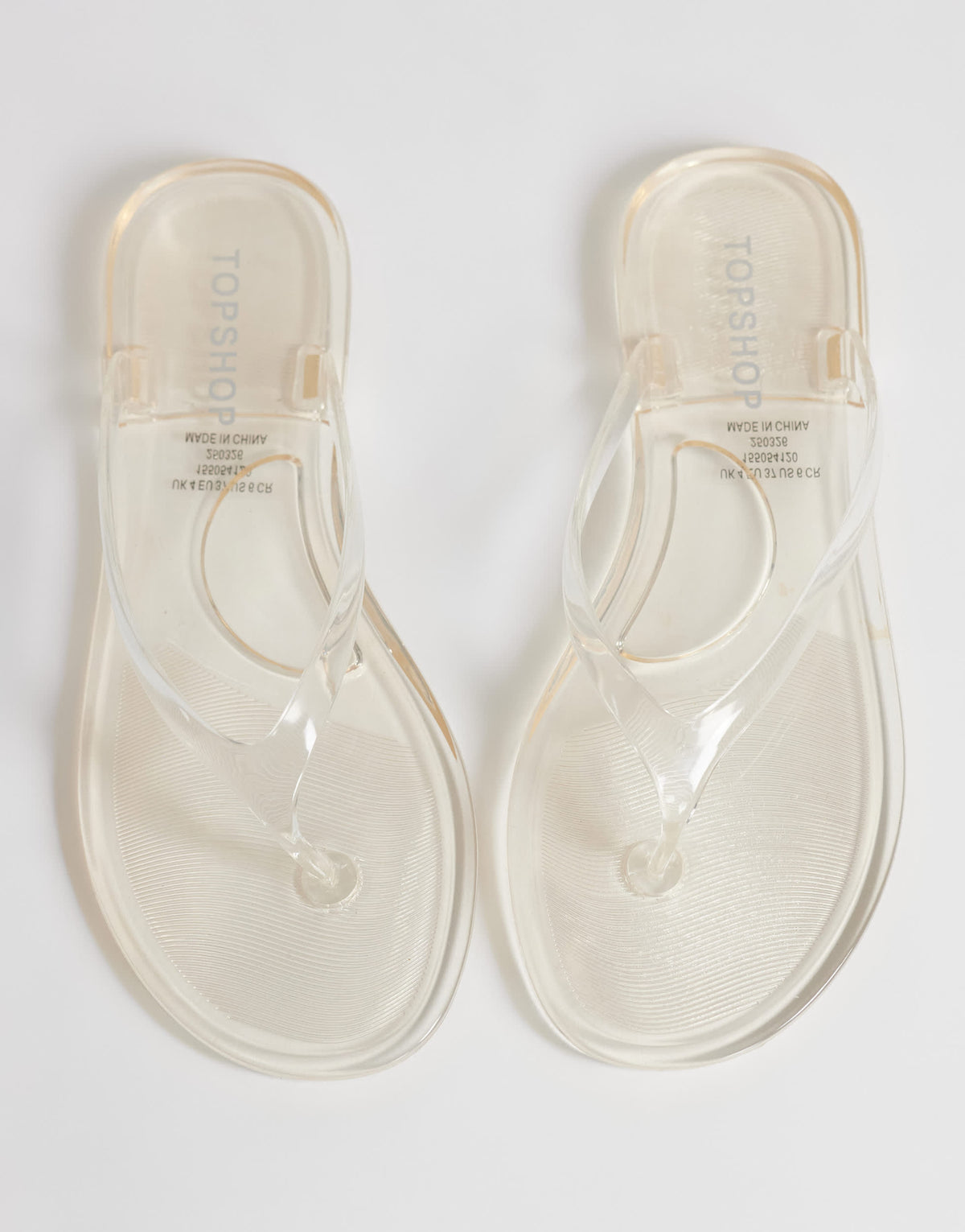 Topshop Kylie jelly toe thong sandal in clear