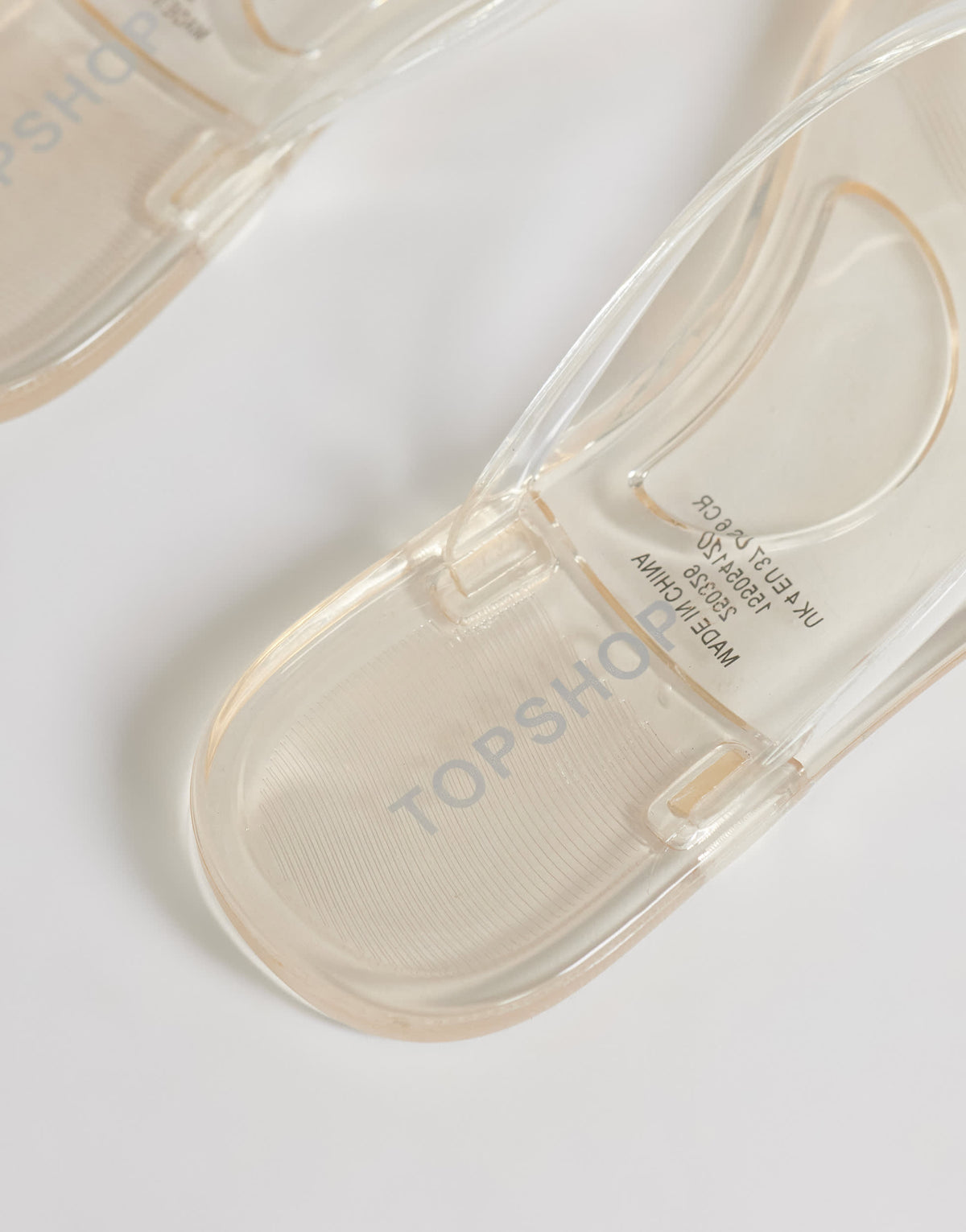 Topshop Kylie jelly toe thong sandal in clear