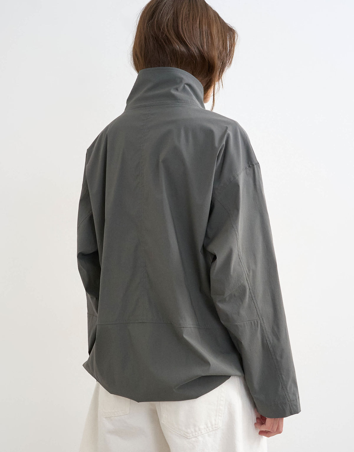Topshop techy funnel neck jersey track top in slate - CHARCOAL