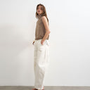 Topshop techy funnel drawstring hem top in mocha