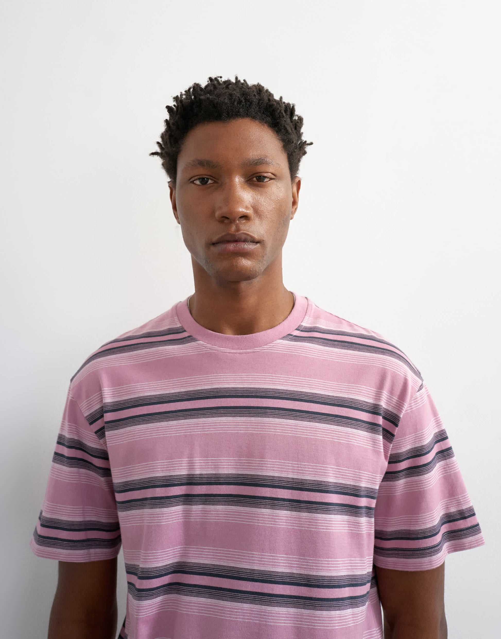 Topman relaxed fit striped t-shirt in pink
