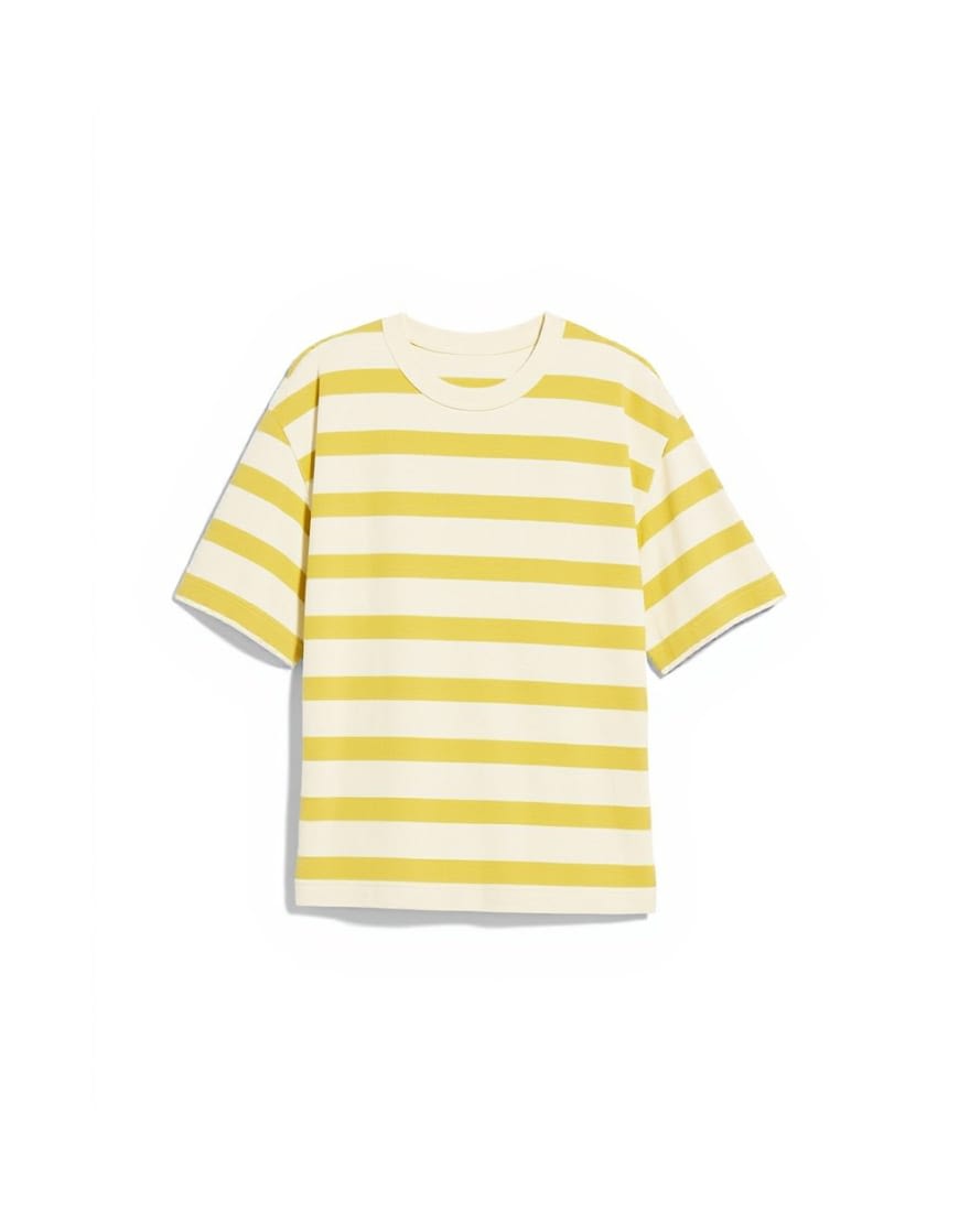 Topman relaxed fit striped t-shirt in yellow