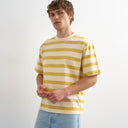 Topman relaxed fit striped t-shirt in yellow