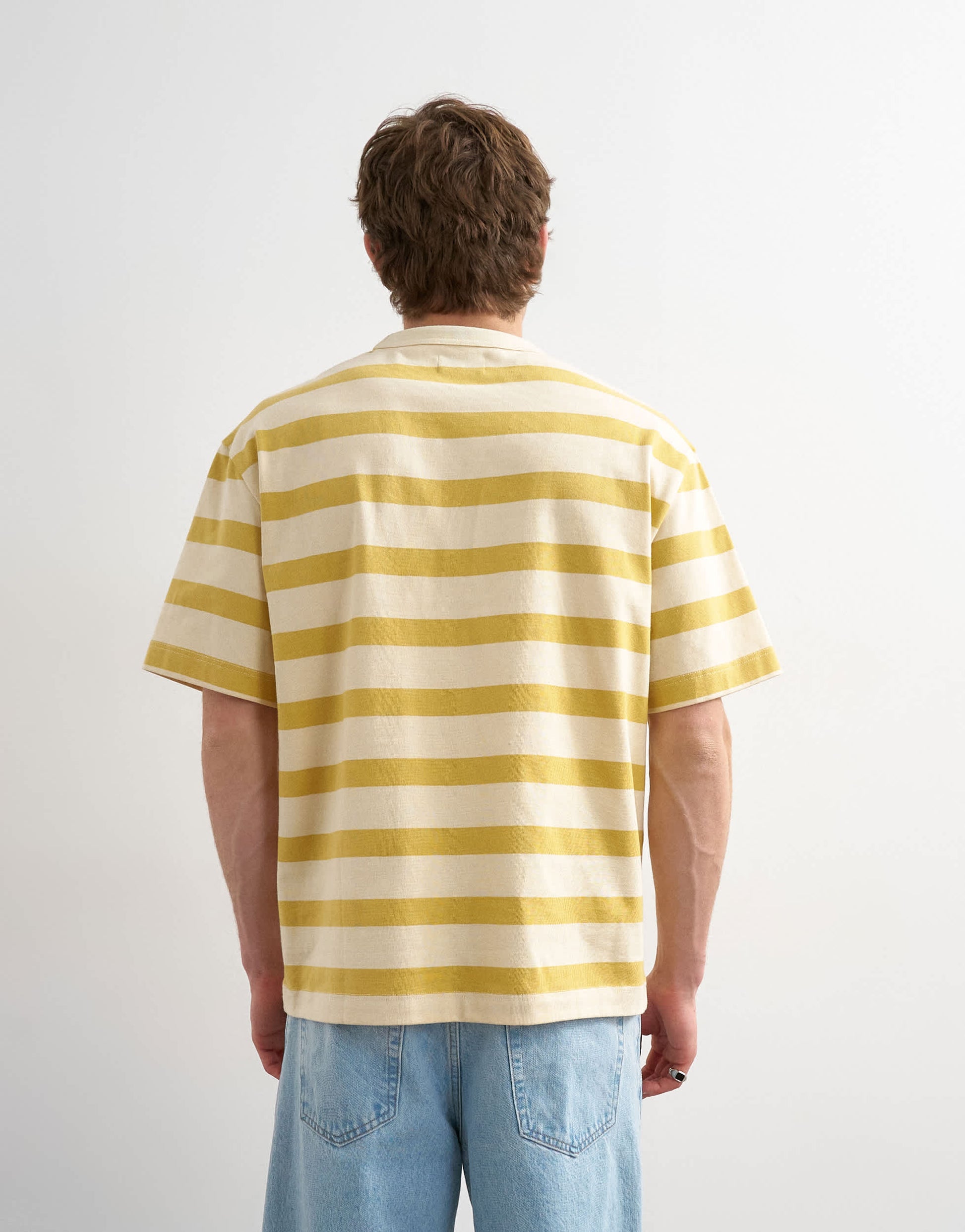 Topman relaxed fit striped t-shirt in yellow