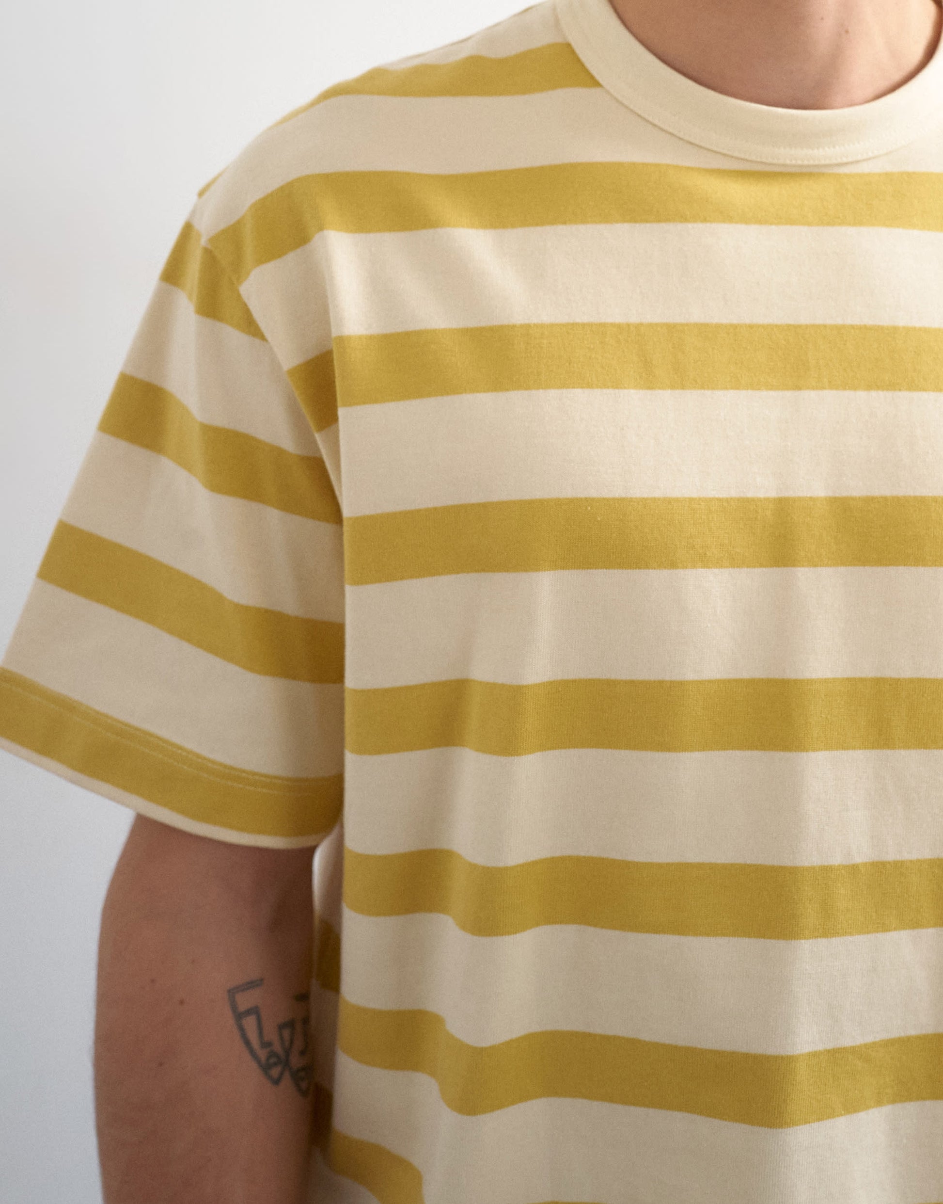 Topman relaxed fit striped t-shirt in yellow