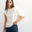 Topshop twist shoulder top in ivory
