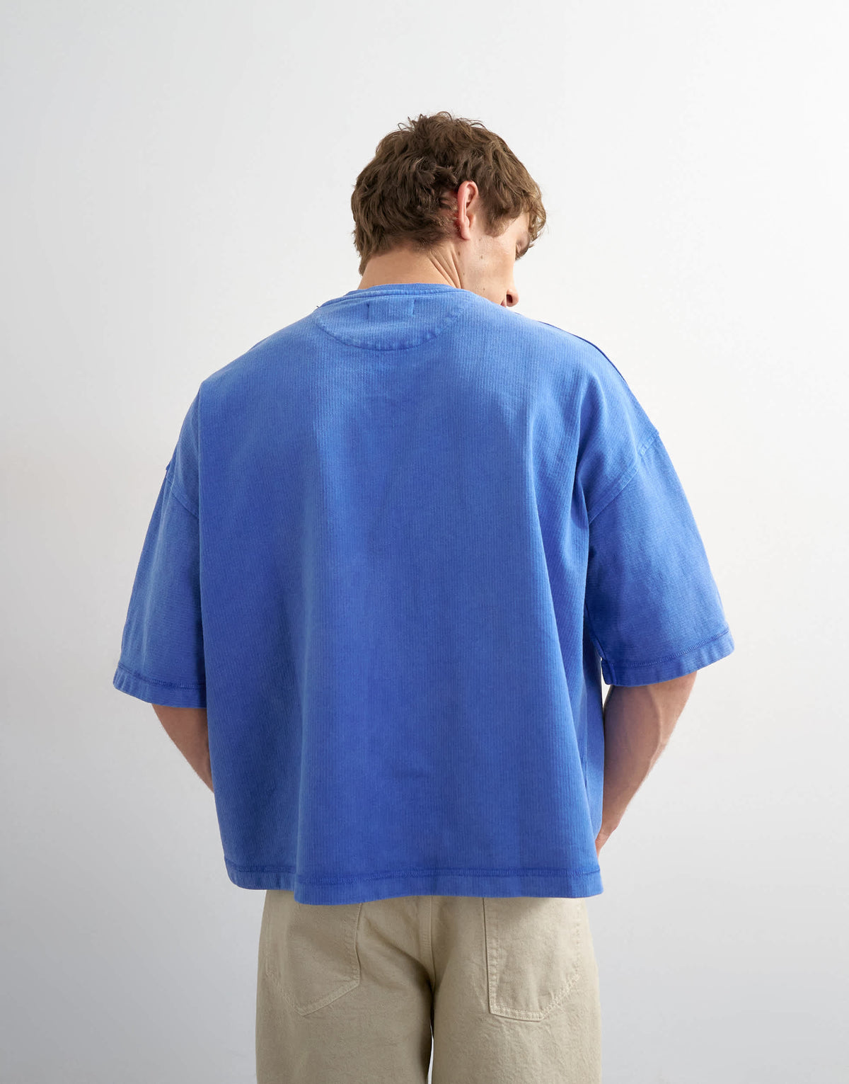 Topman premium boxy fit t-shirt with pocket in washed blue