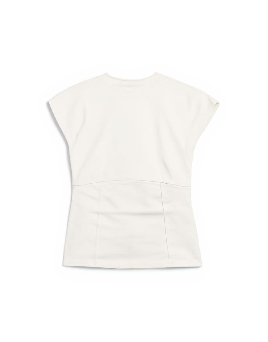 Topshop clean corset seamed cap sleeve top in ivory