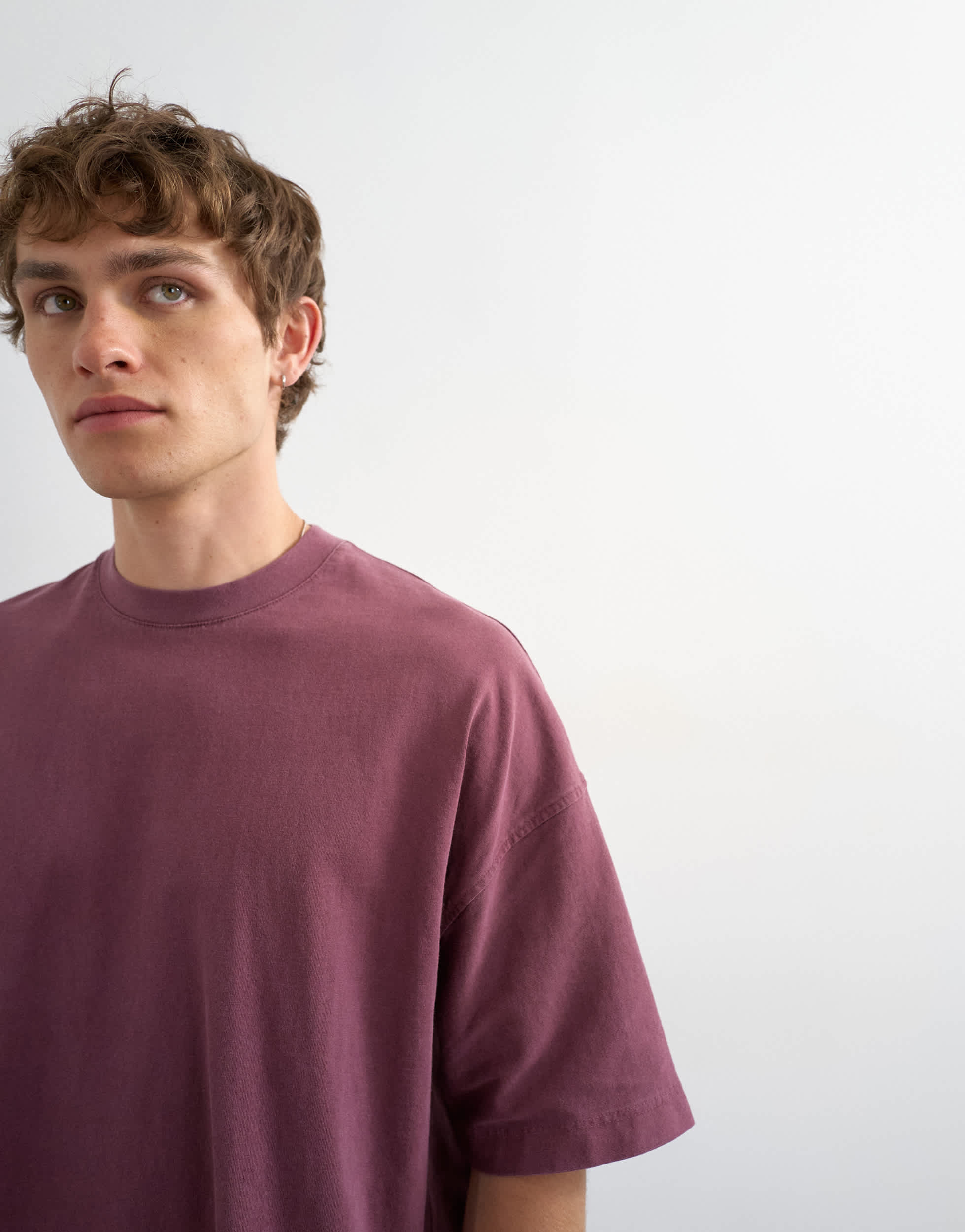 Topman Boxy Fit in gewaschenem Burgund