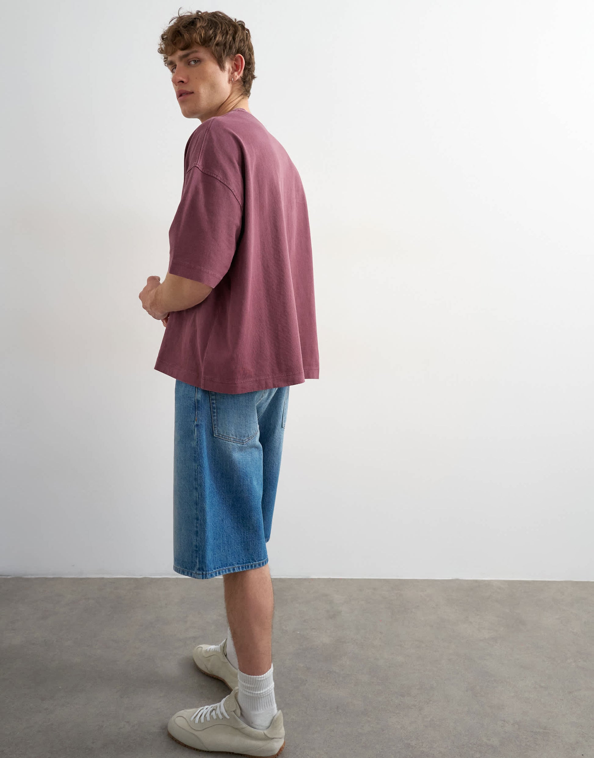 Topman boxy fit in washed burgundy