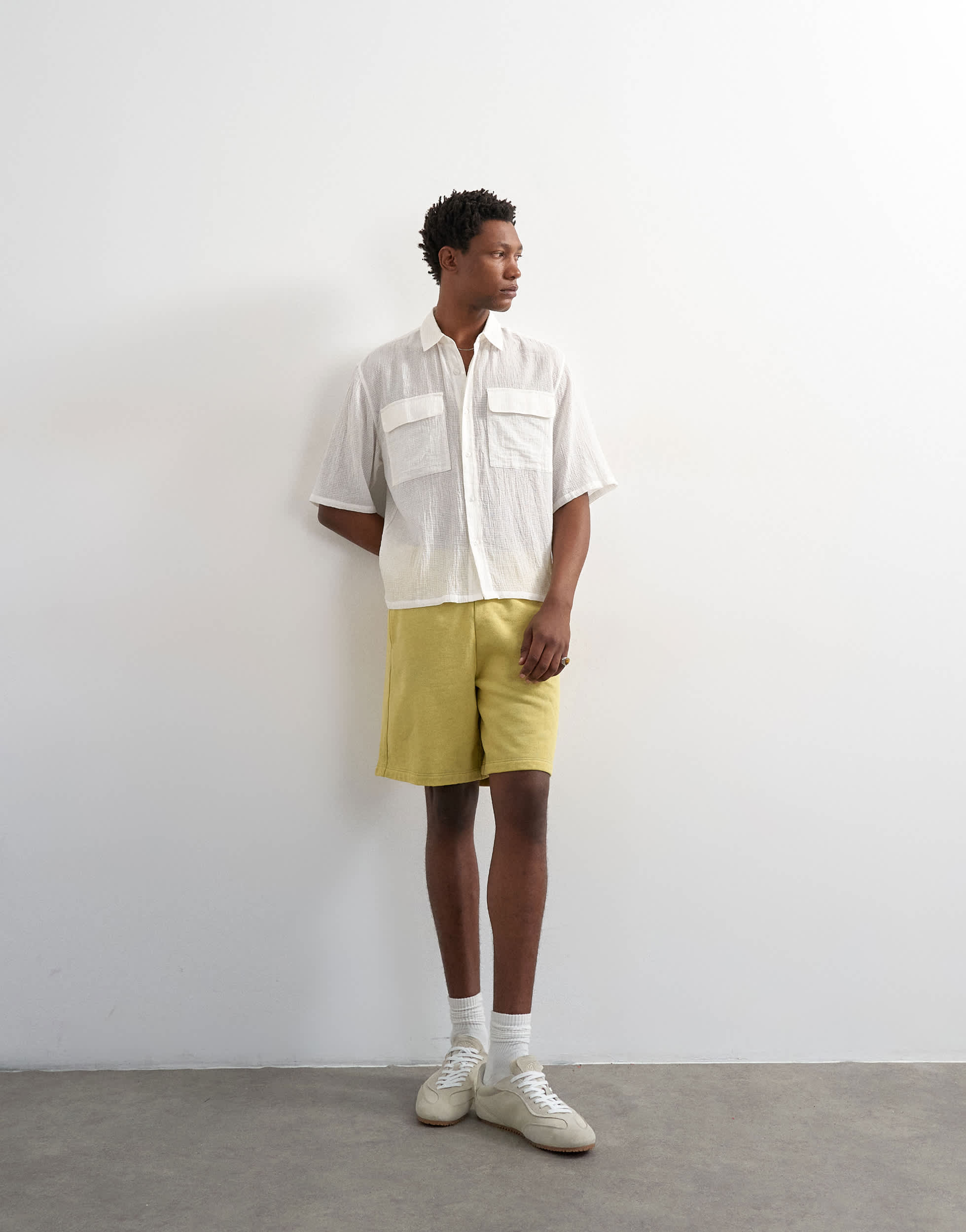 Topman Bermuda-Jogginghose in lockerer Passform, gewaschenes Gelb